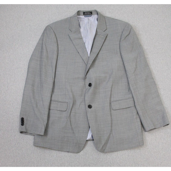 Tommy Hilfiger Blazer Jacket Mens 42R Gray Wool Single Breasted 2 Button - Picture 1 of 8